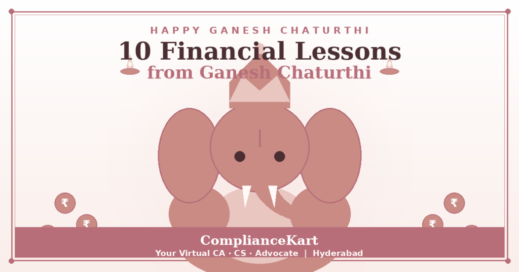 Happy Ganesh Chaturthi - 10 financial lessons for individuals, professionals and business owners in Hyderabad by ComplianceKart