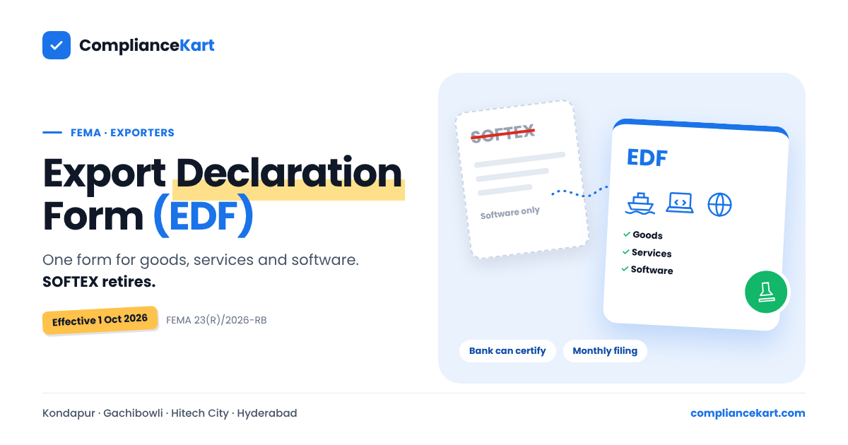 Export Declaration Form EDF replacing SOFTEX from 1 October 2026 for goods, services and software exporters